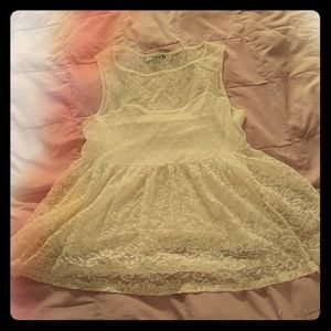 Off-white peplum lace top